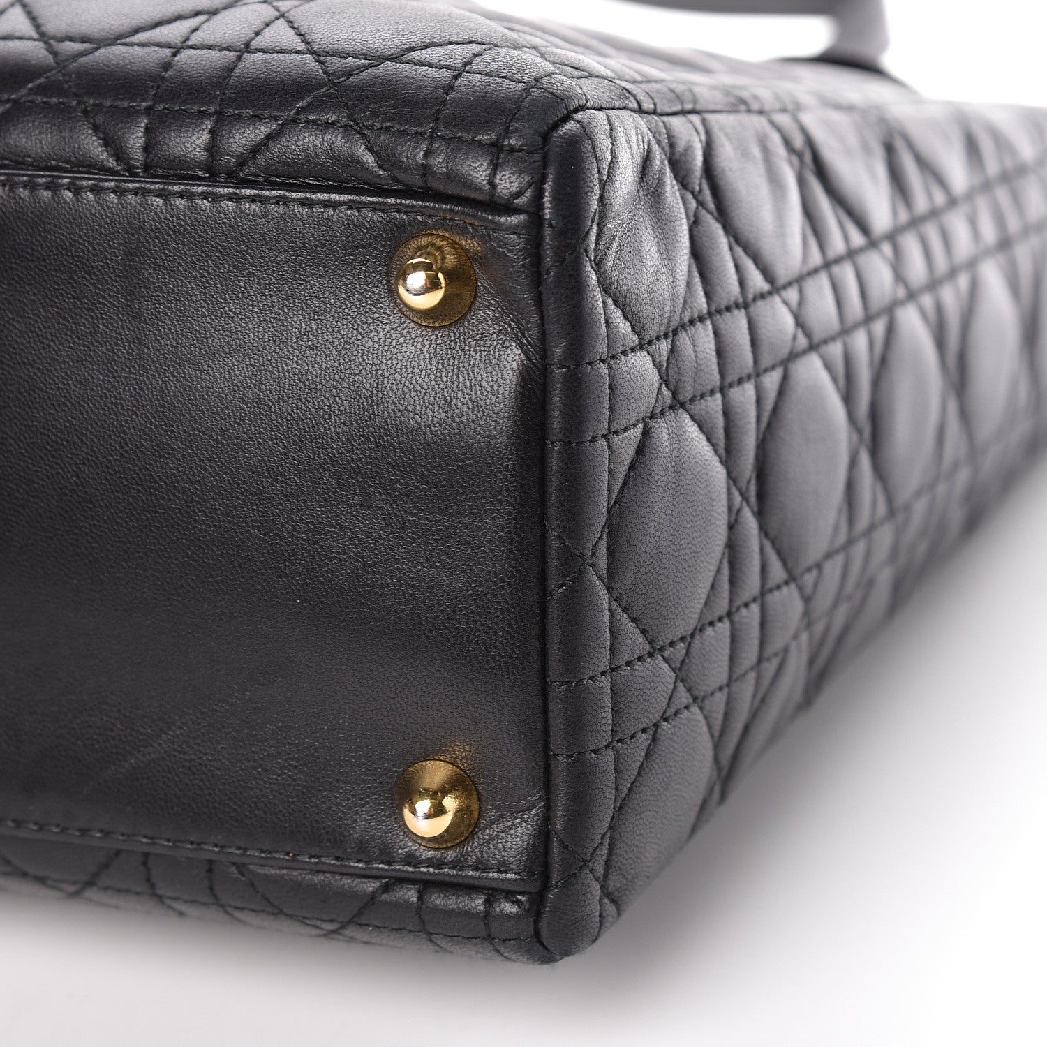 Christian Dior Lambskin Cannage Large Lady Dior Black 10 of 14