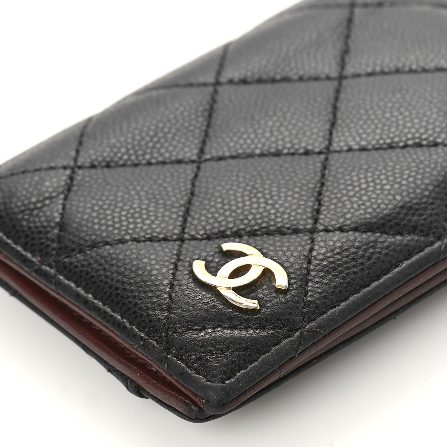 Caviar Quilted Card Holder Wallet Black