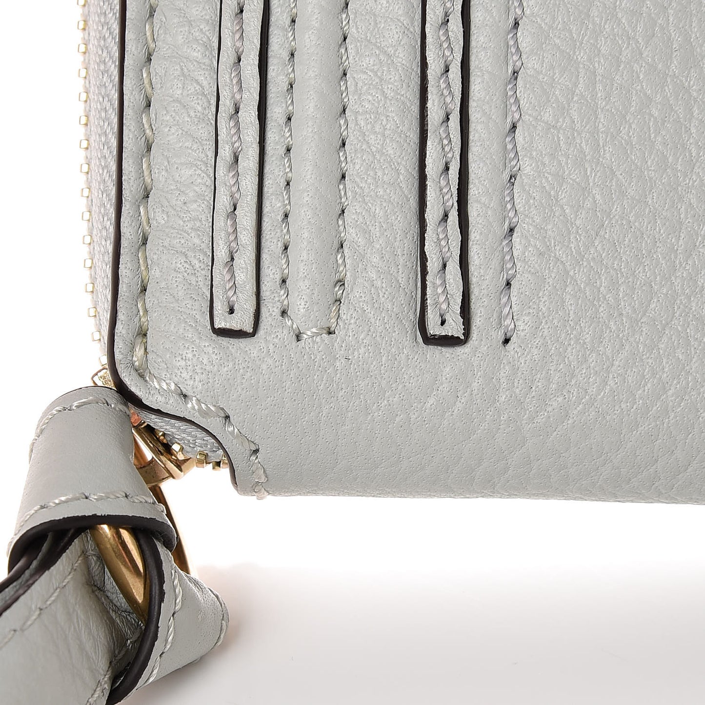Calfskin Marcie Long Zip Around Wallet Airy Grey