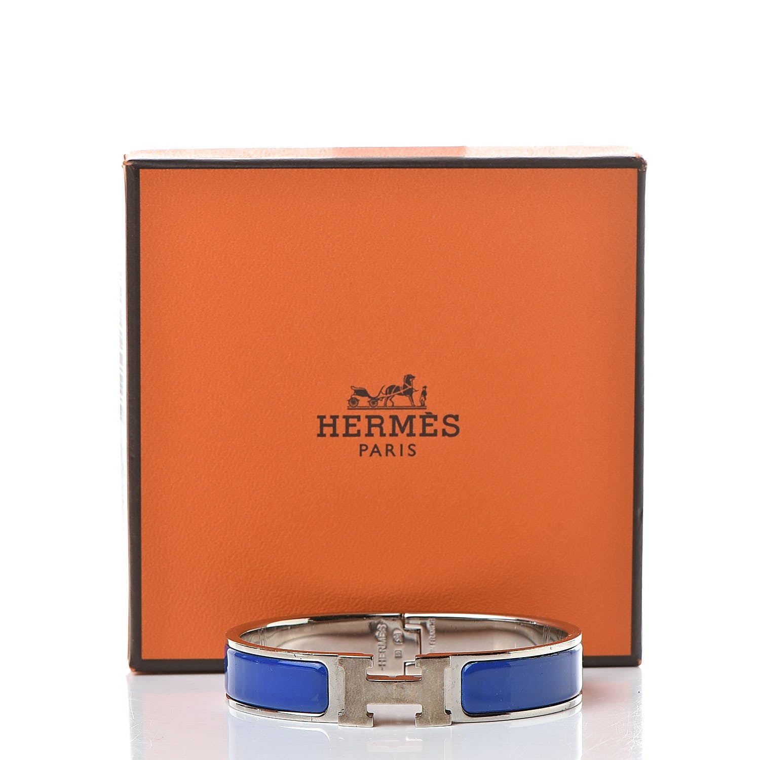 Hermes Narrow Enamel Clic Clac H Bracelet PM Bleu Royal 7 of 7