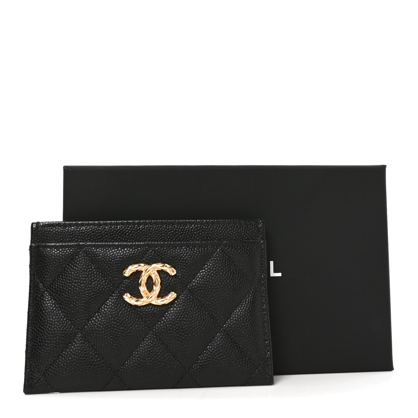 Caviar Quilted CC Card Holder Black