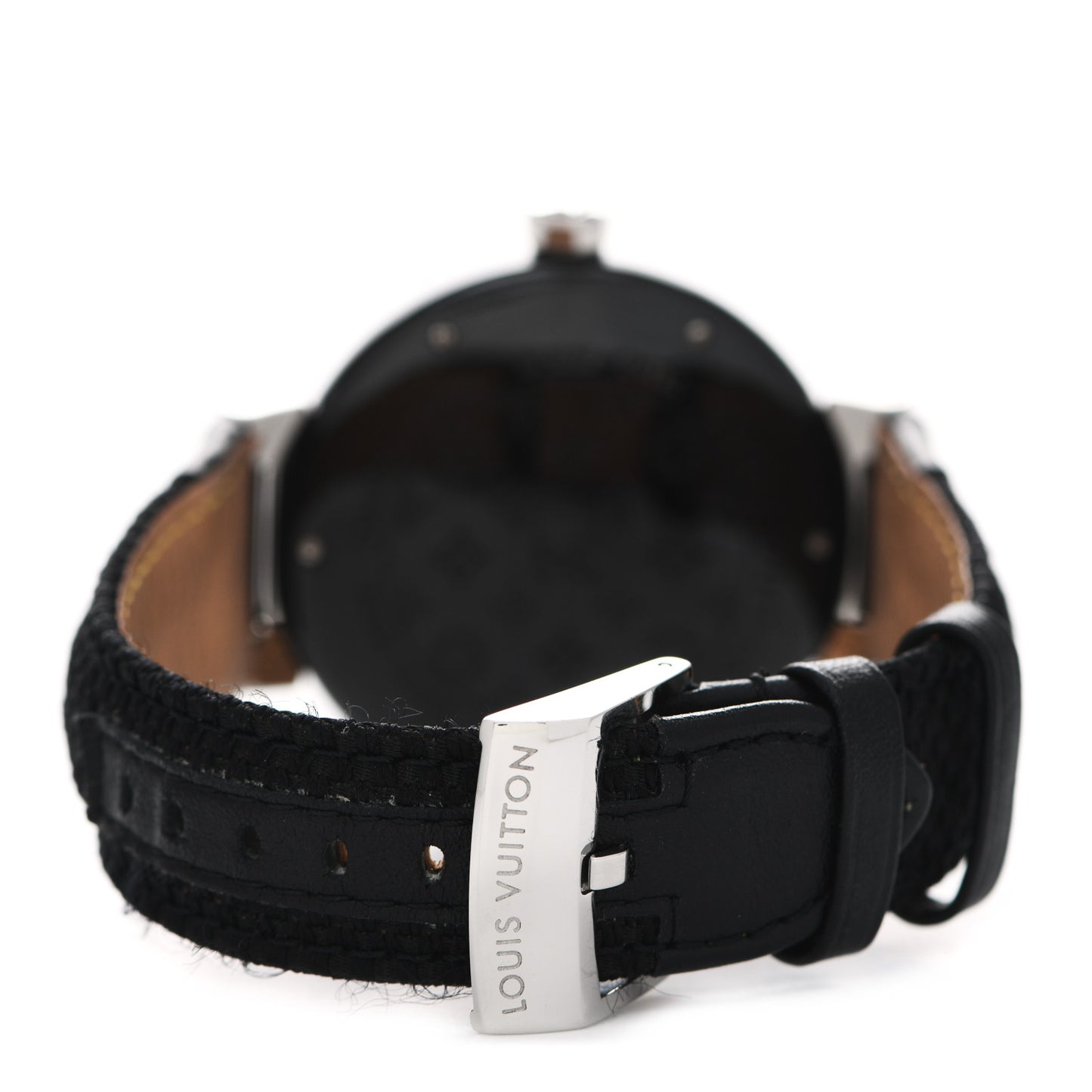 Stainless Steel Calfskin 41mm Tambour GMT Automatic Watch Black
