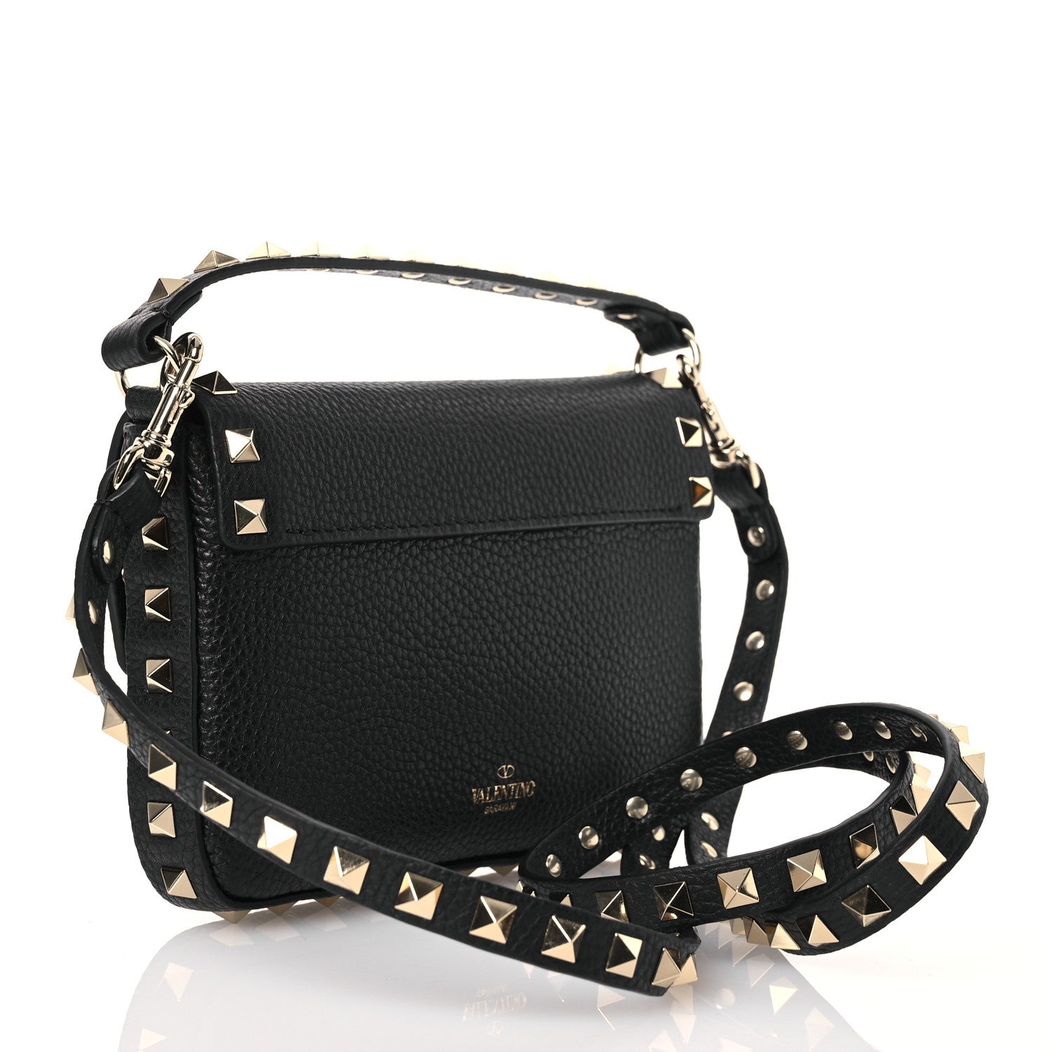 Valentino Garavani Grained Calfskin Rockstud Crossbody Bag Black 3 of 10