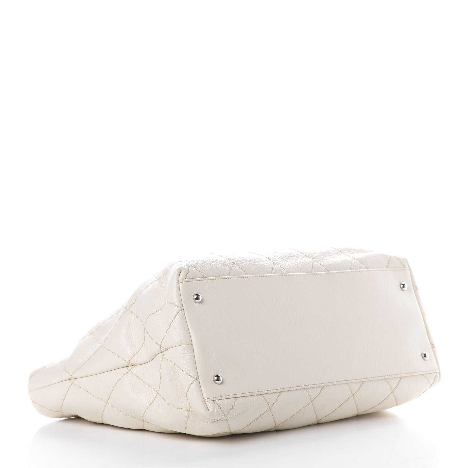 Chanel Glazed Calfskin Large On The Road Tote Ivory 3 of 14