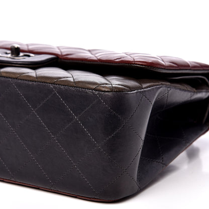 Chanel Lambskin Quilted Jumbo Tri-Color Double Flap Burgundy 13 of 19