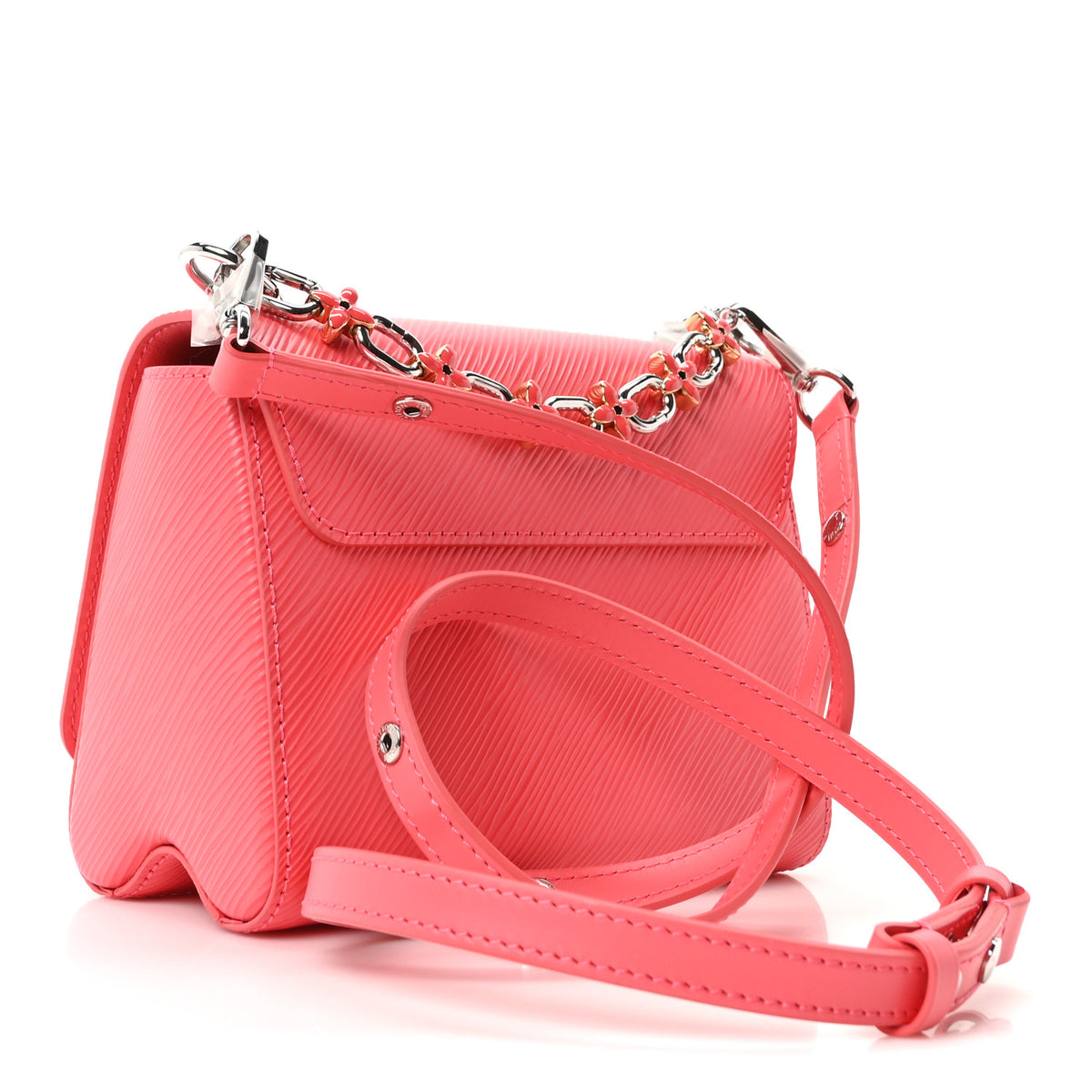 Louis Vuitton Epi Twist Monogram Flower Chain Shoulder Bag PM Coral 4 of 10