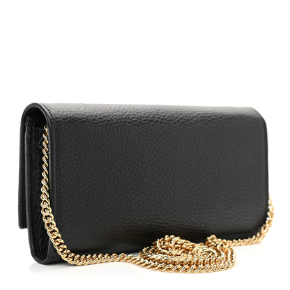 Gucci Calfskin Petite GG Marmont Wallet Chain Bag Black 3 of 9