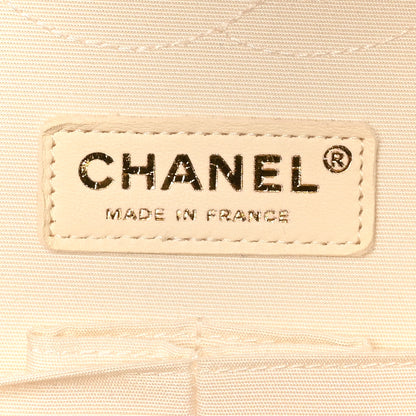 Chanel Denim Floral Printed Medium Double Flap Beige 6 of 10