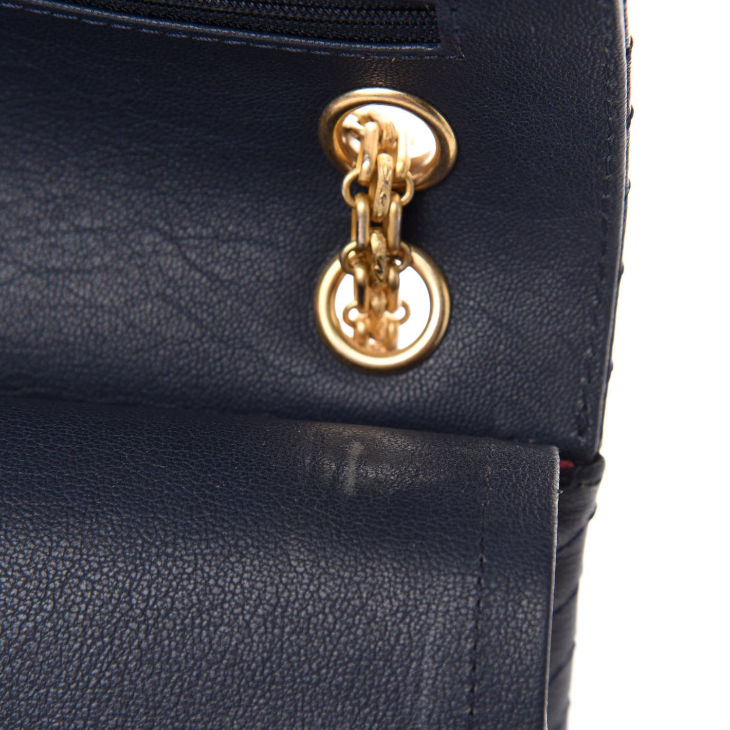 Chanel Sheepskin Chevron Quilted 2.55 Reissue 225 Flap Navy Blue 10 of 14