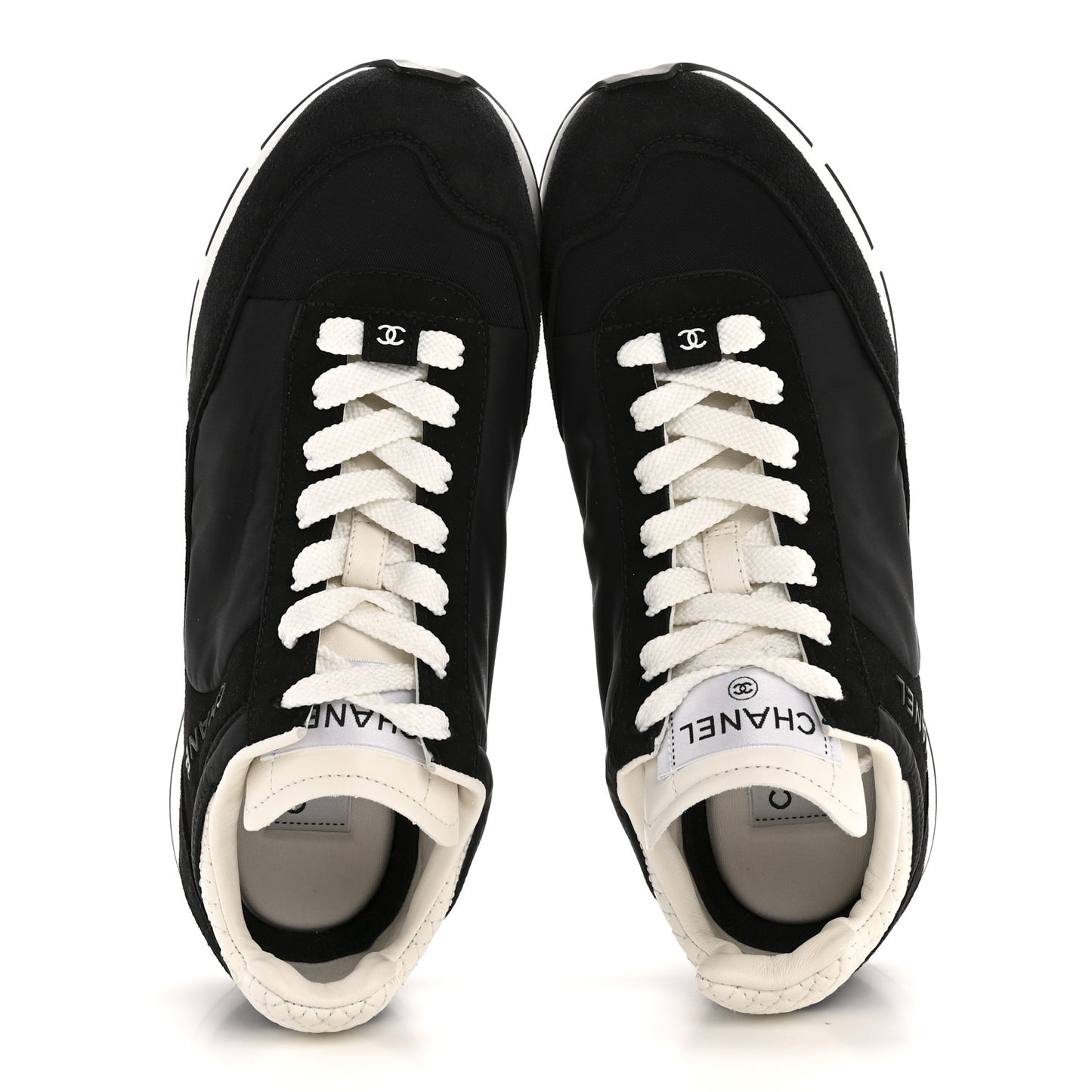 Nylon Suede Kidskin Calfskin Logo Sneakers 38 Dark Navy Blue Navy Blue Black