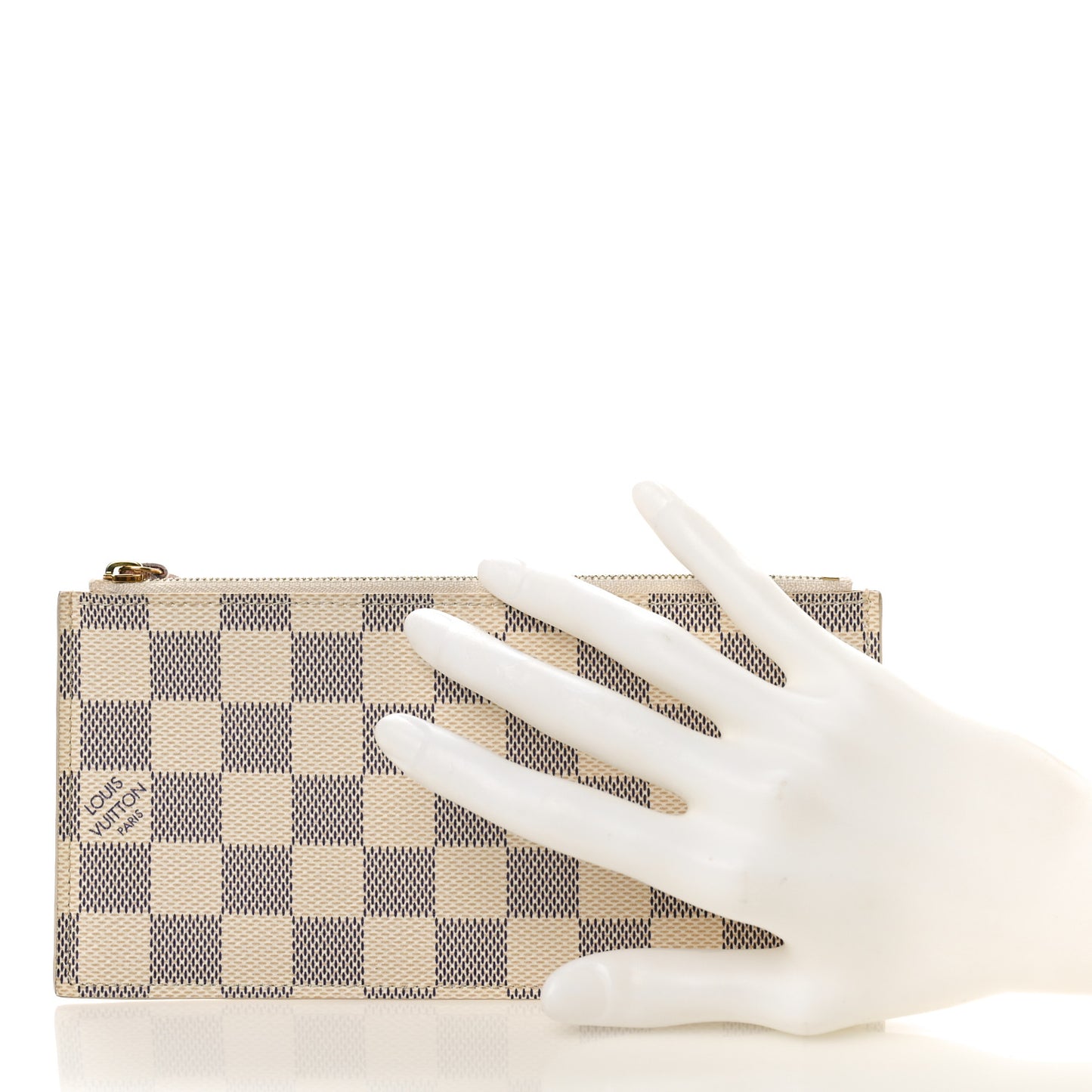 Damier Azur Felicie Chain Wallet Zippered Insert Rose Ballerine