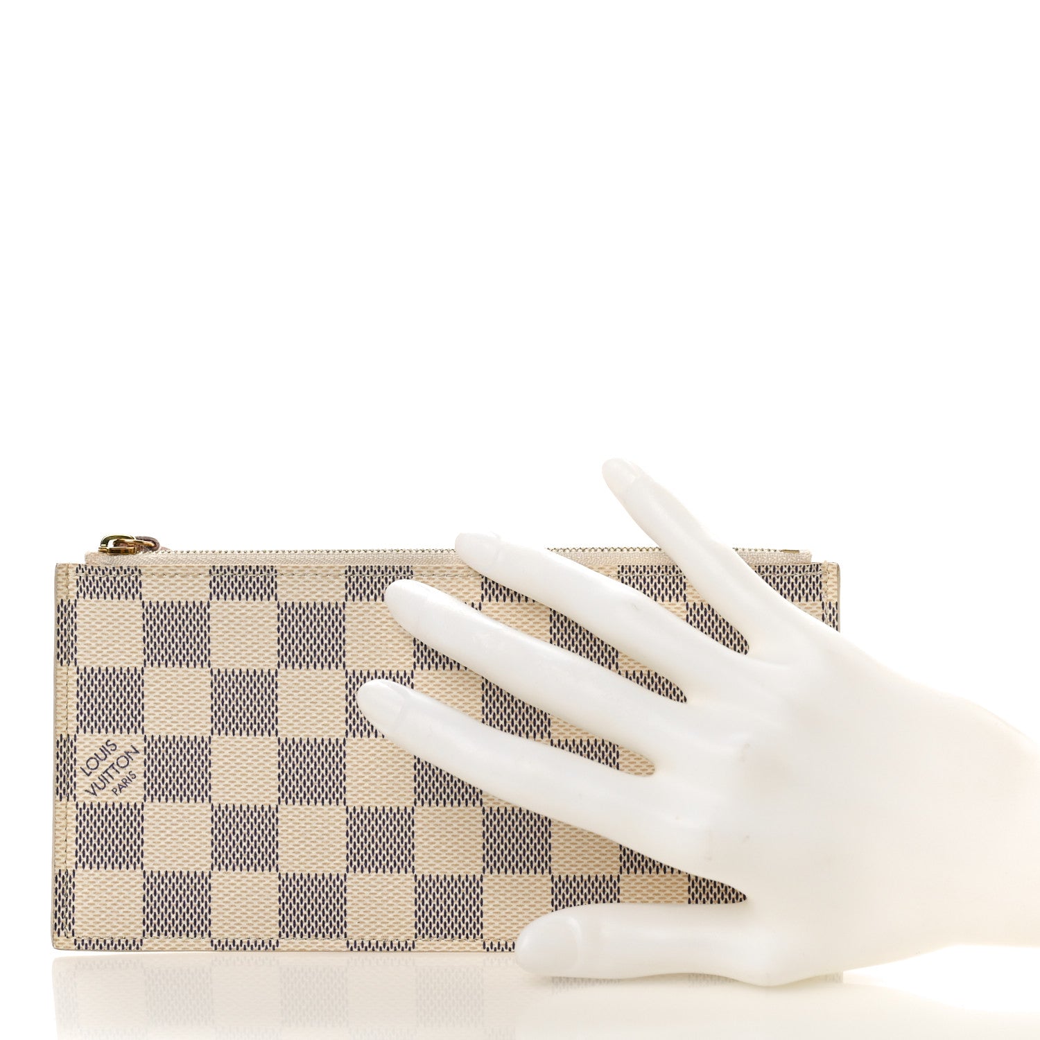 Louis Vuitton Damier Azur Felicie Chain Wallet Zippered Insert Rose Ballerine 2 of 8