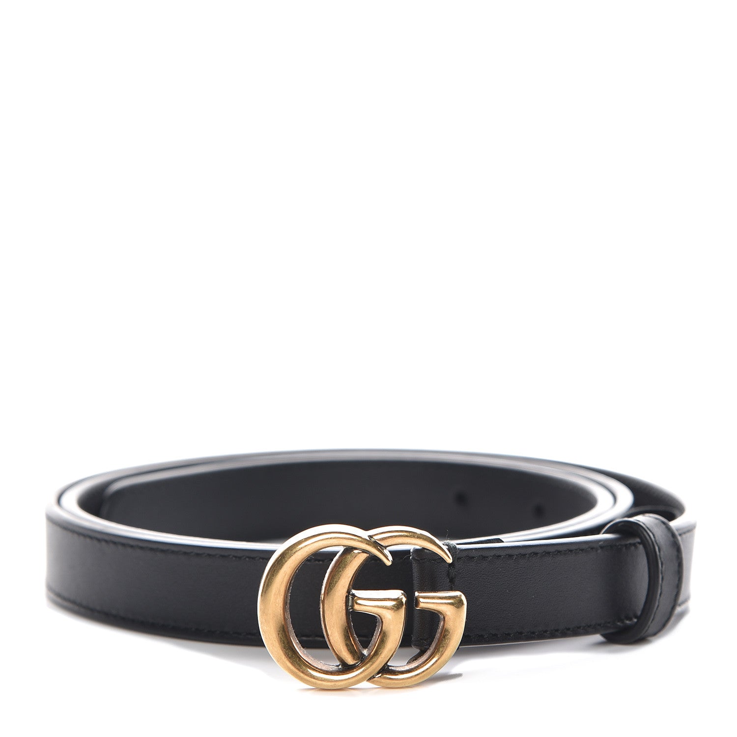 Gucci Calfskin Double G 20mm Belt 95 38 Black 1 of 7