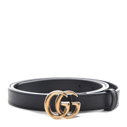 Gucci Calfskin Double G 20mm Belt 95 38 Black 1 of 7