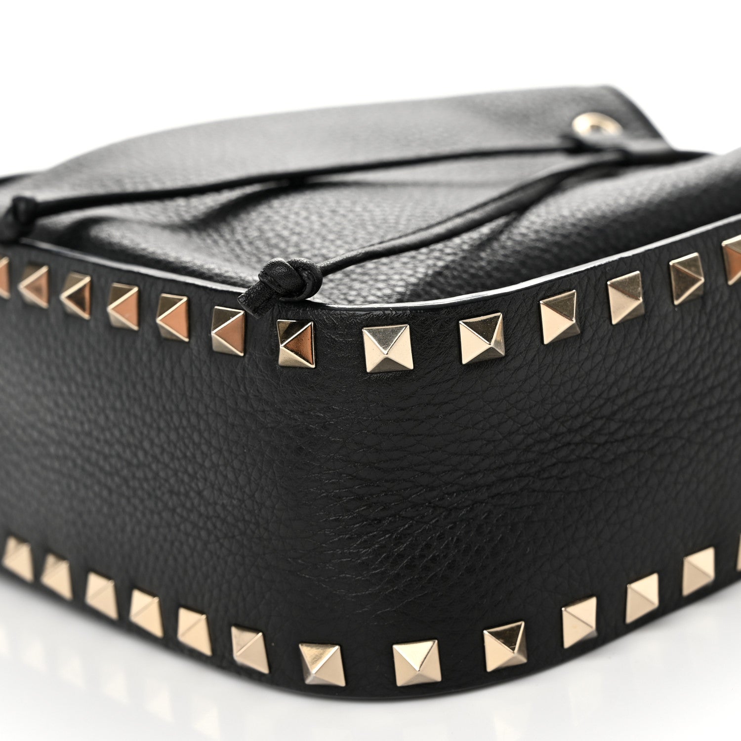 Valentino Garavani Grained Calfskin Rockstud Bucket Bag Black 9 of 9