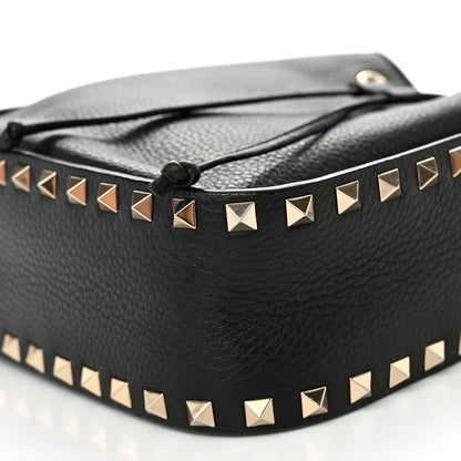 Valentino Garavani Grained Calfskin Rockstud Bucket Bag Black 9 of 9