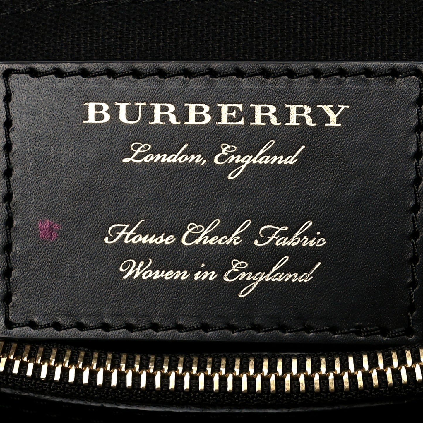 Grainy Calfskin House Check Medium Banner Tote Black