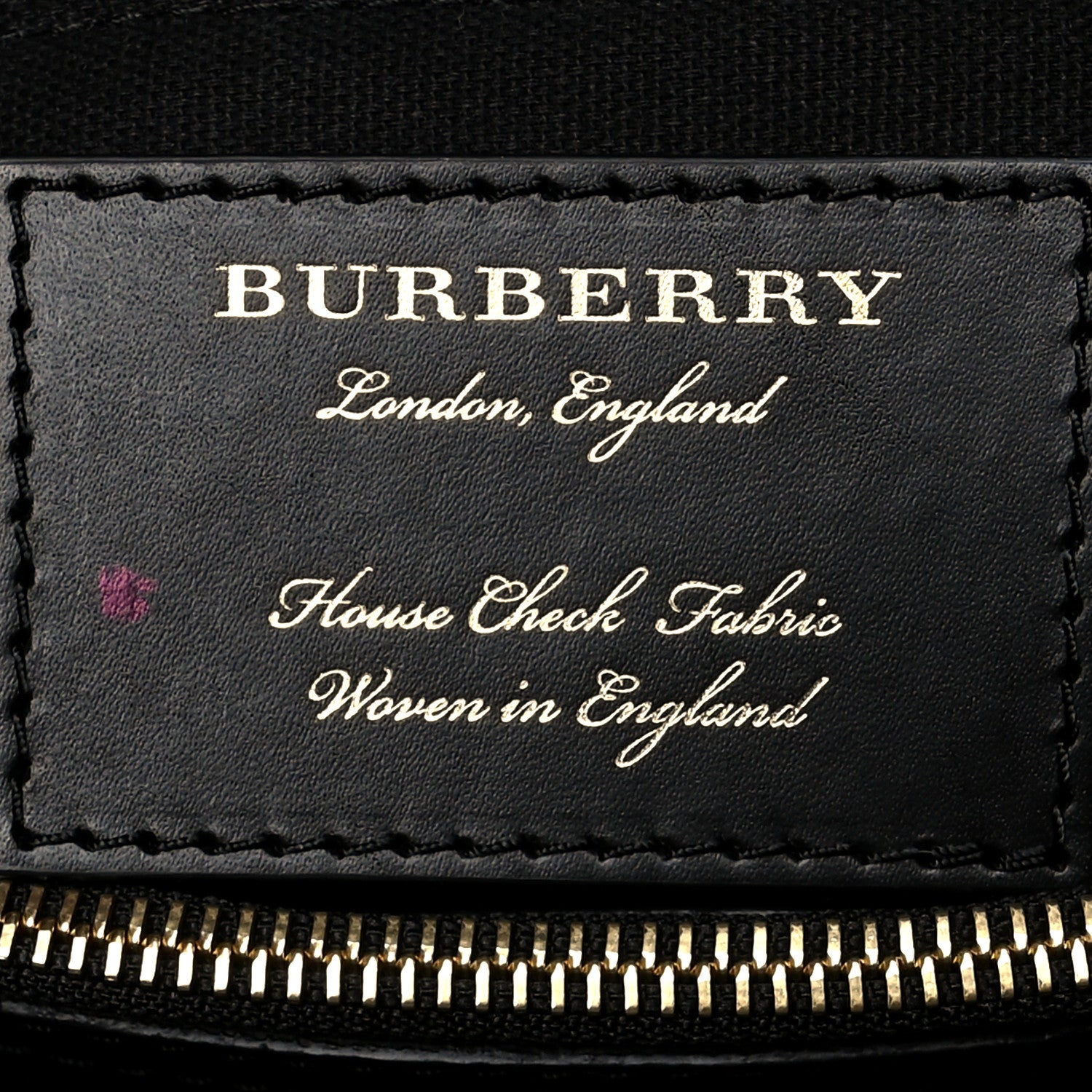 Burberry Grainy Calfskin House Check Medium Banner Tote Black 6 of 10
