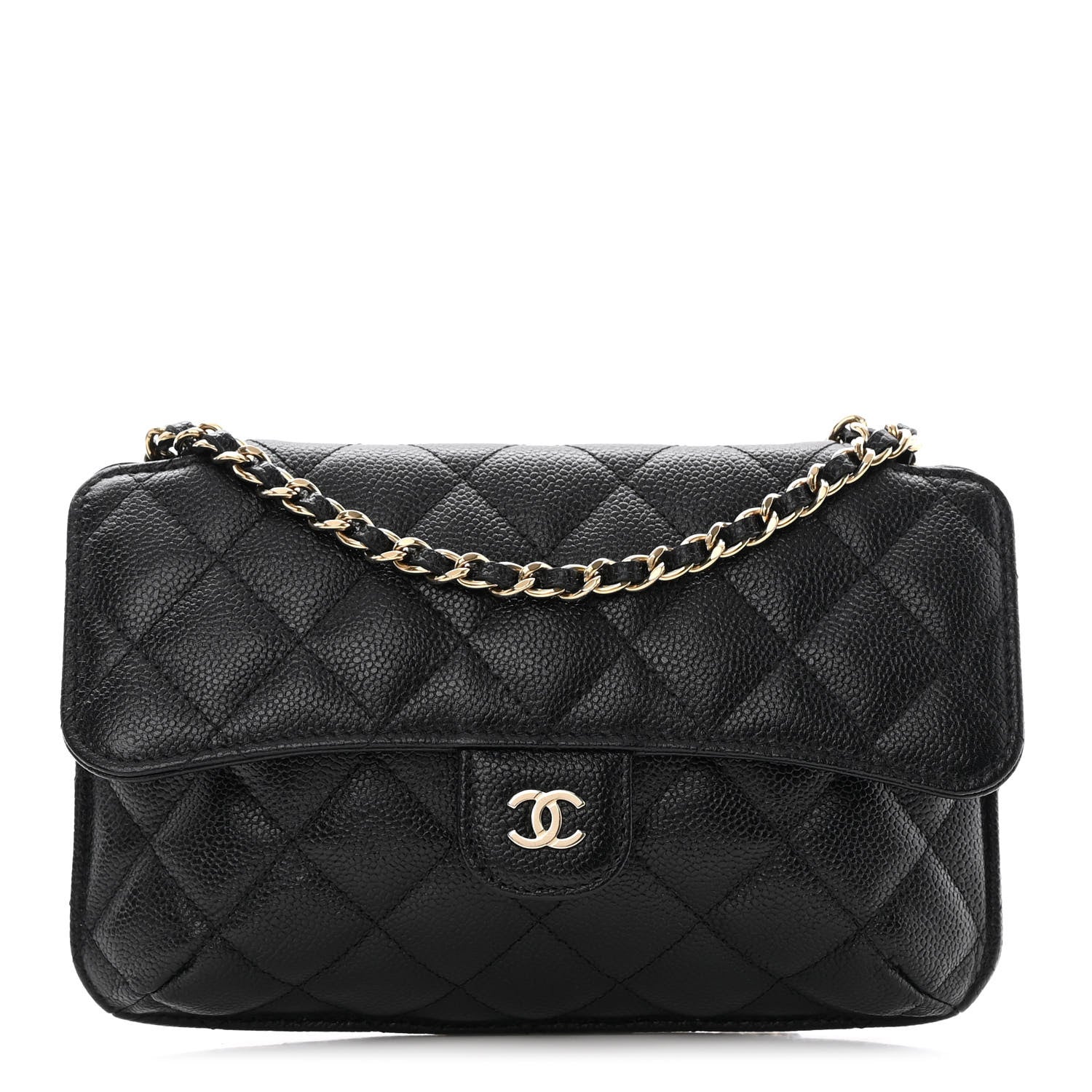 Chanel Caviar Fabric Quilted Foldable Tote With Chain Black Multicolor 1 of 19