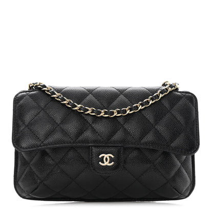 Chanel Caviar Fabric Quilted Foldable Tote With Chain Black Multicolor 1 of 19