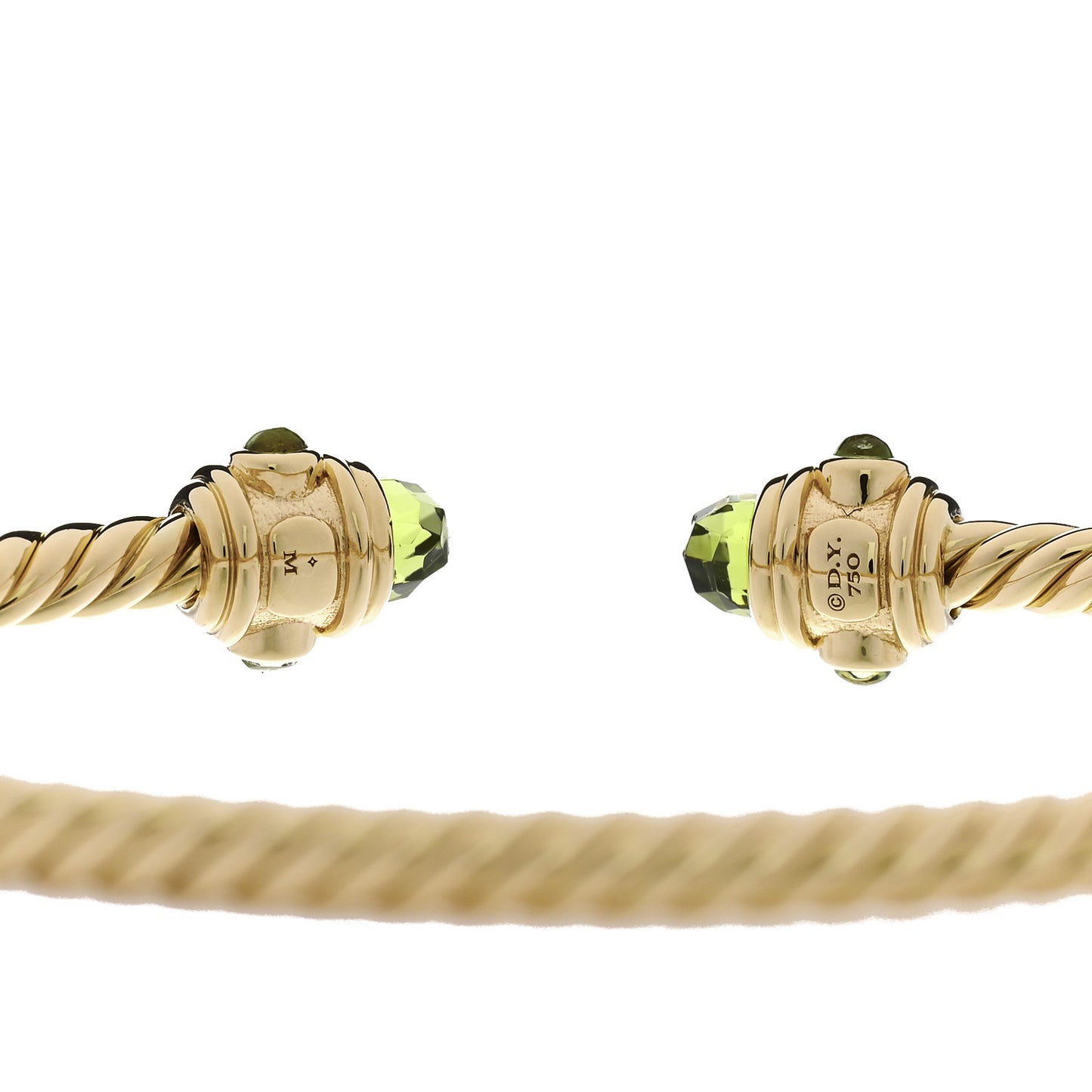 18K Yellow Gold Peridot 3.5mm Renaissance Bracelet