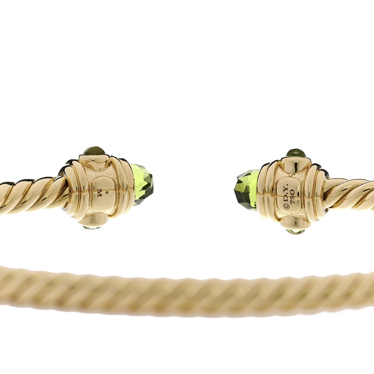 David Yurman 18K Yellow Gold Peridot 3.5mm Renaissance Bracelet 3 of 4