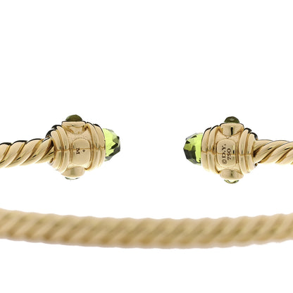 David Yurman 18K Yellow Gold Peridot 3.5mm Renaissance Bracelet 3 of 4