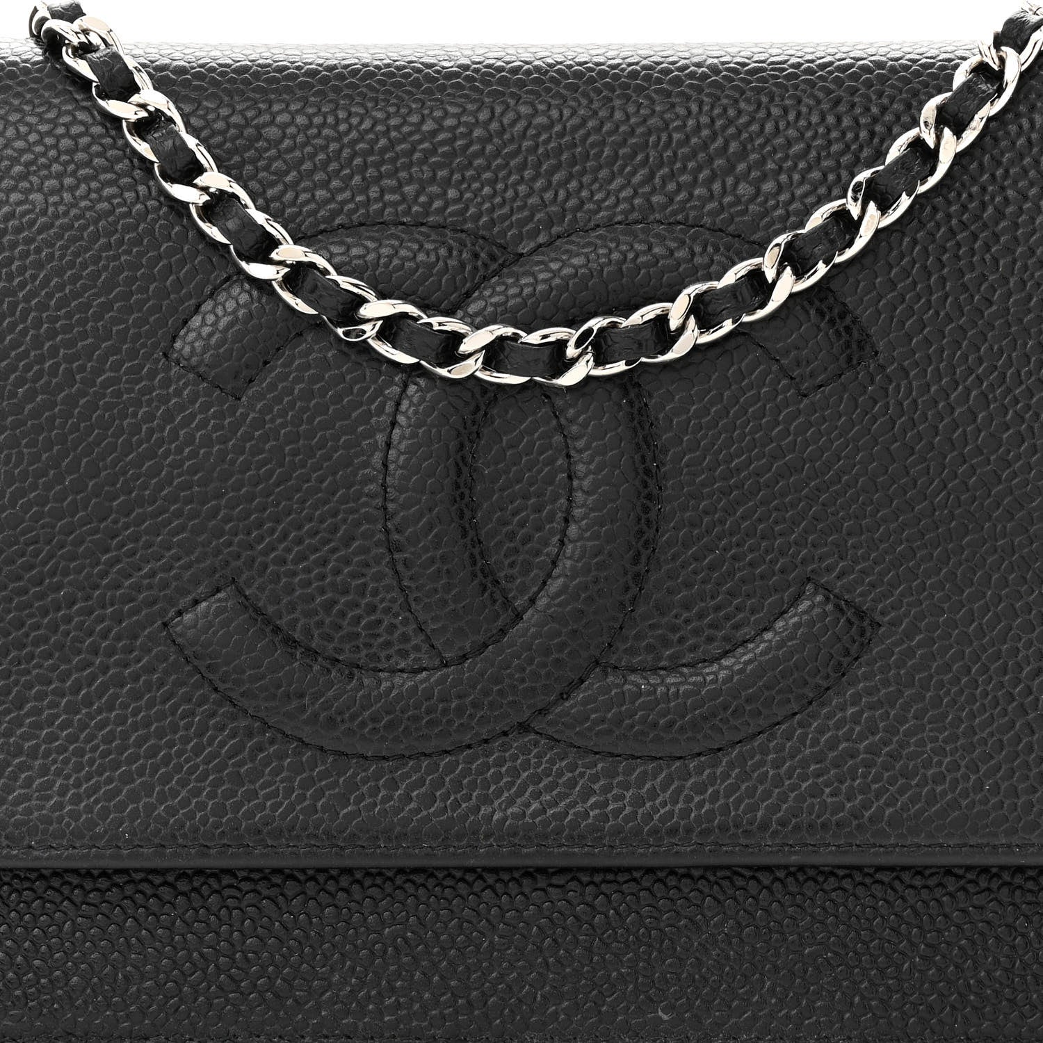 Chanel Caviar Timeless CC Wallet on Chain WOC Black 9 of 13