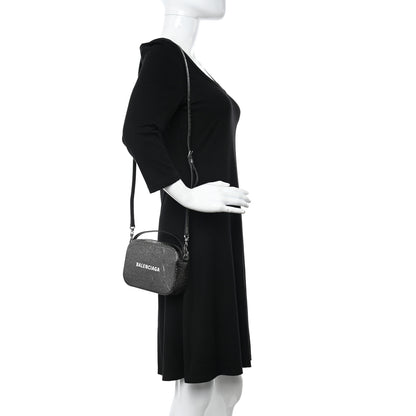 Balenciaga Metallic Textured Calfskin XS Everyday Camera Bag with Handle Black 2 of 10