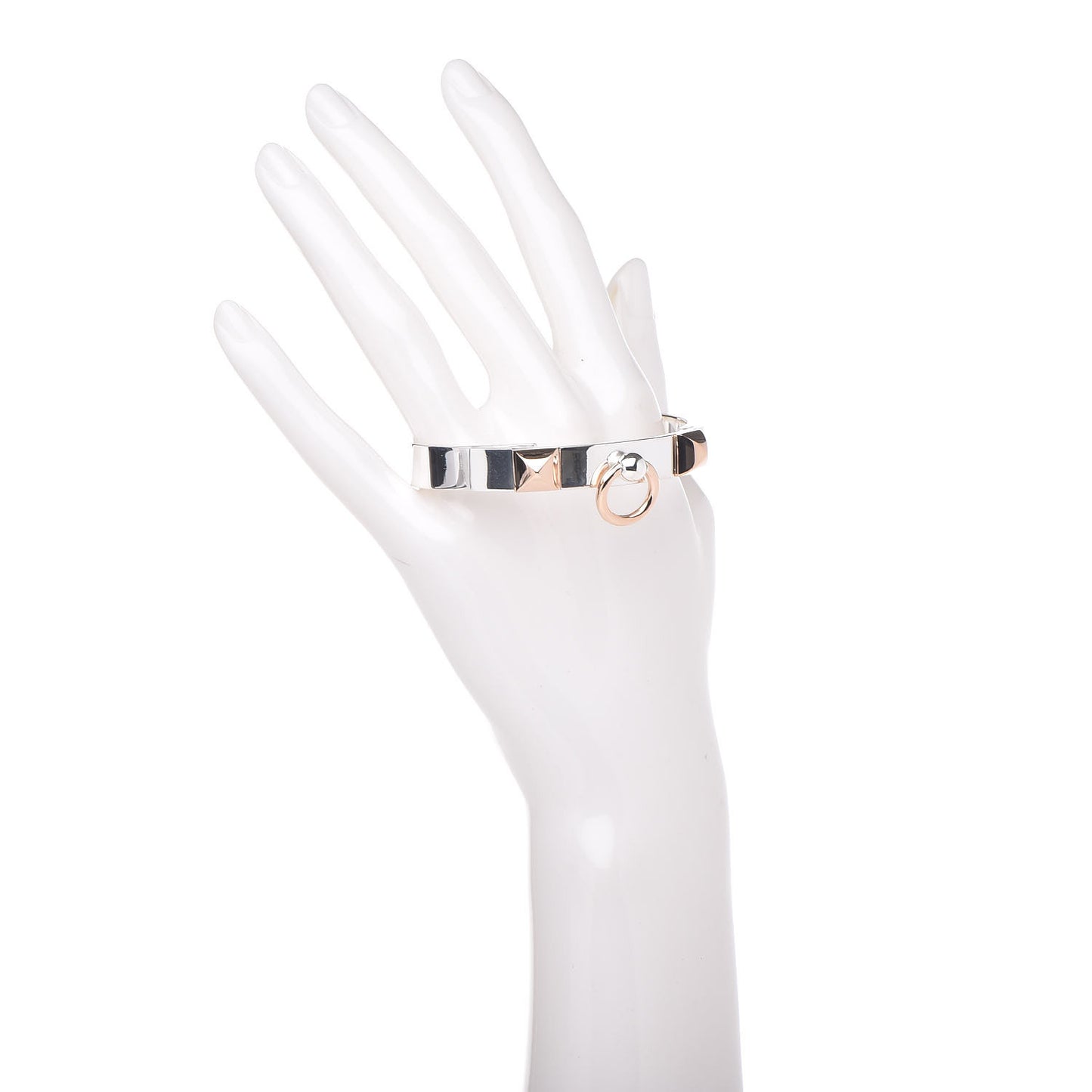 Sterling Silver 18K Rose Gold PM Collier De Chien Bracelet LG