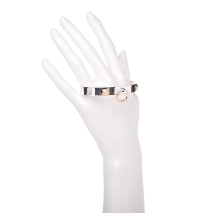 Hermes Sterling Silver 18K Rose Gold PM Collier De Chien Bracelet LG 2 of 5