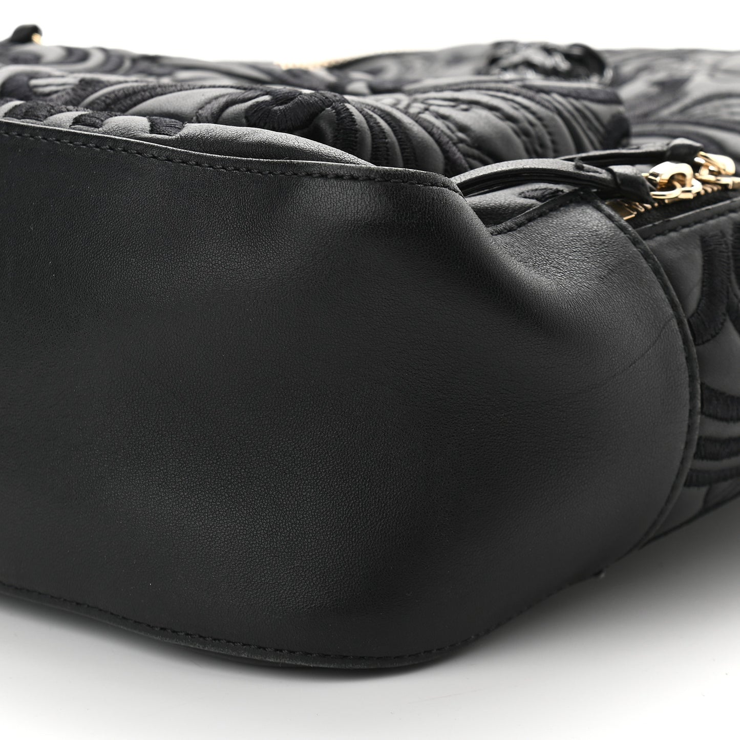 Calfskin Embroidered Baroque Palazzo Backpack Black