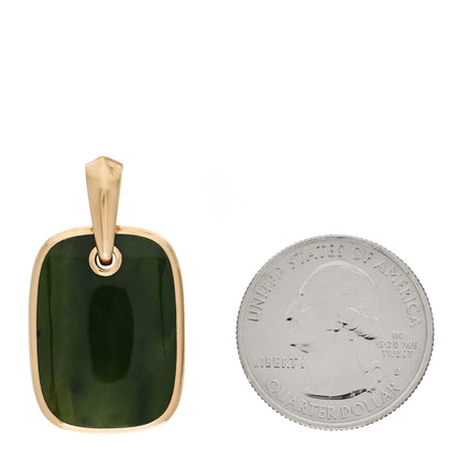 David Yurman 18K Yellow Gold Nephrite Jade 19.9mm Pendant Amulet Pendant 2 of 3