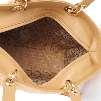 Christian Dior Lambskin Cannage Large Lady Dior Beige 5 of 7