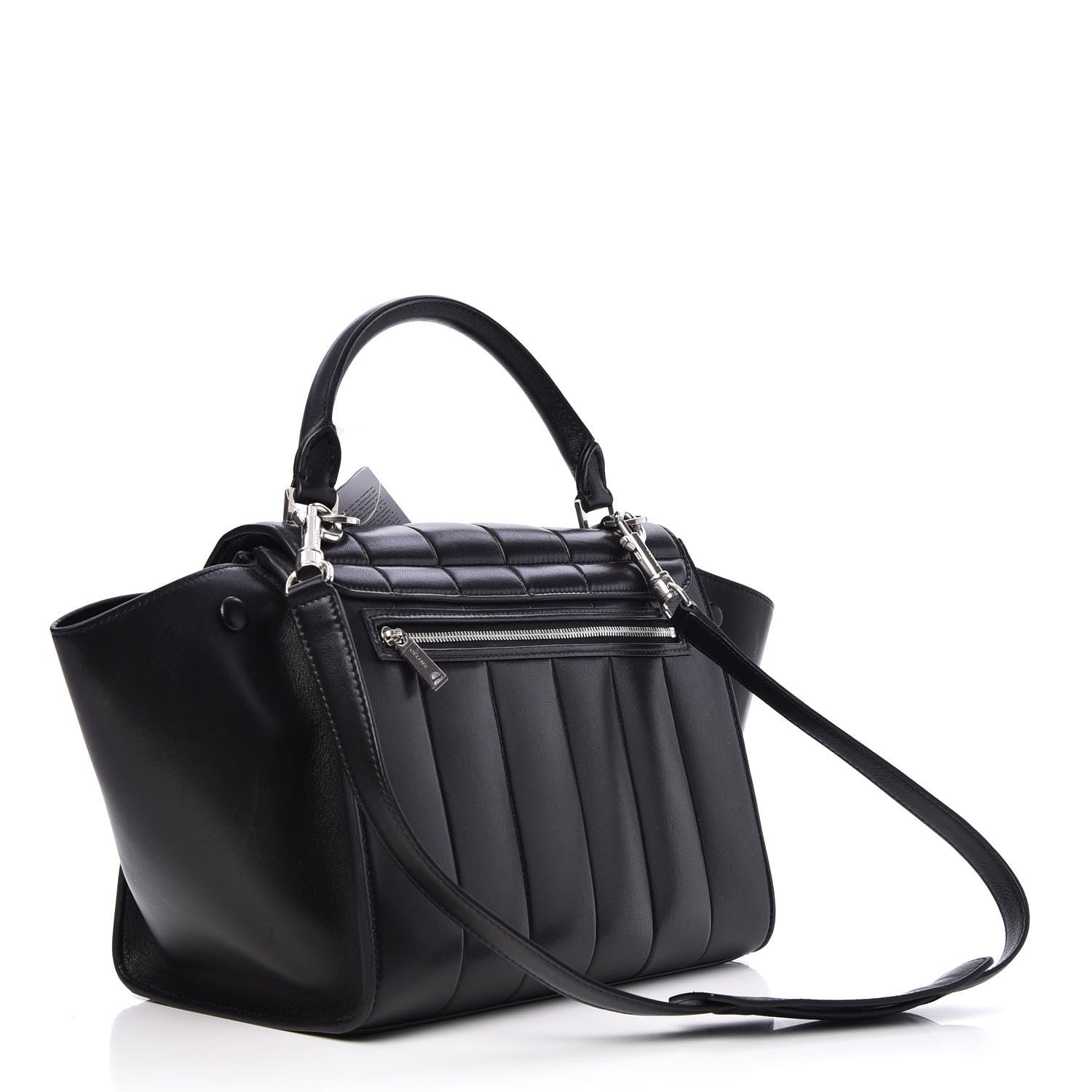 Celine Lambskin Quilted Small Trapeze Black 4 of 11