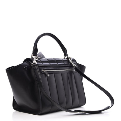 Celine Lambskin Quilted Small Trapeze Black 4 of 11