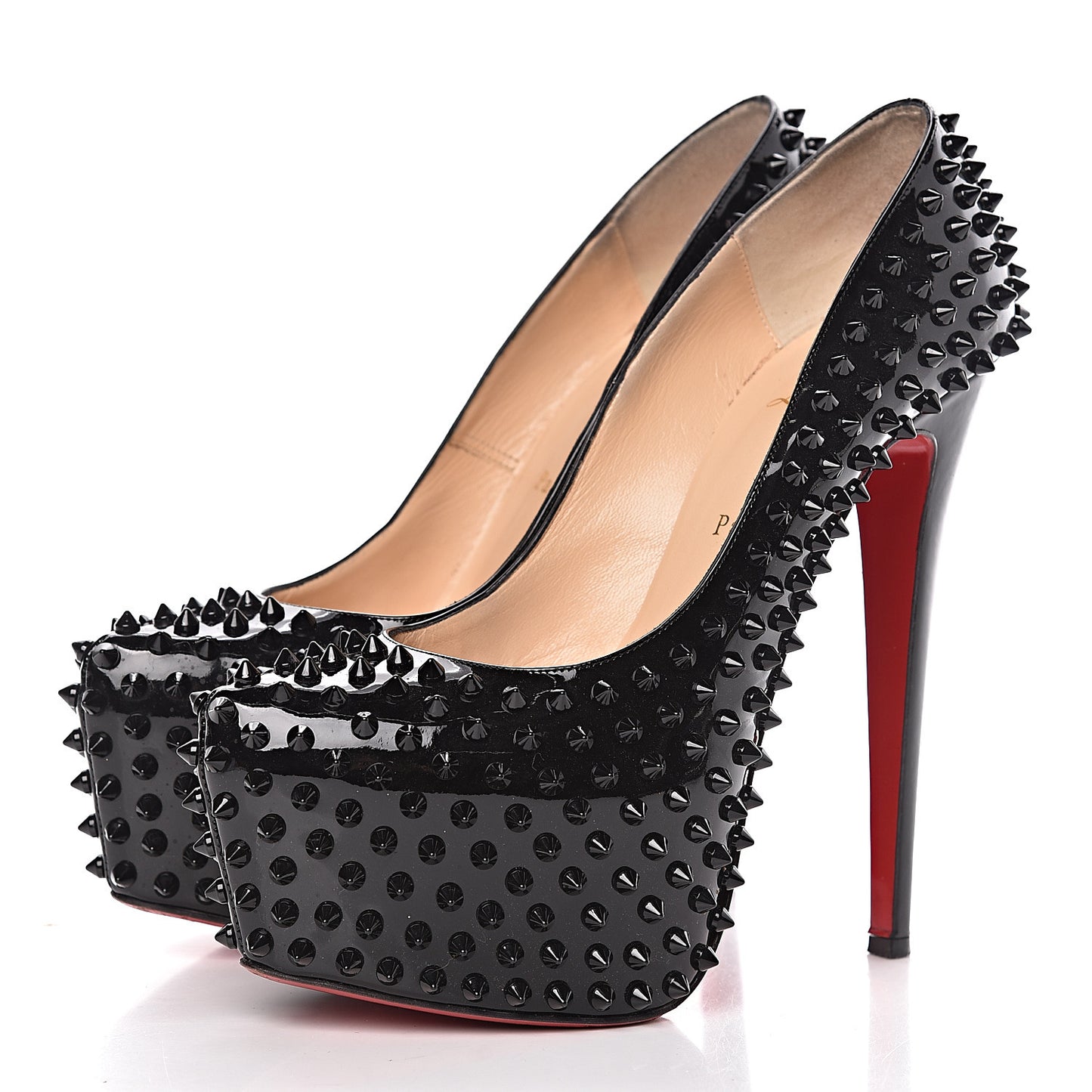 Patent Daffodile Spikes 160 Pumps 40 Black