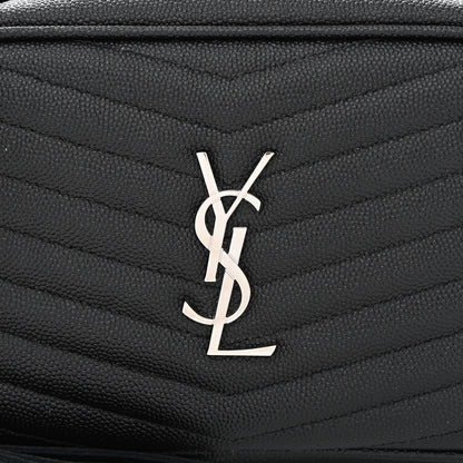 Saint Laurent Grain De Poudre Matelasse Monogram Mini Lou Camera Bag Black 8 of 11