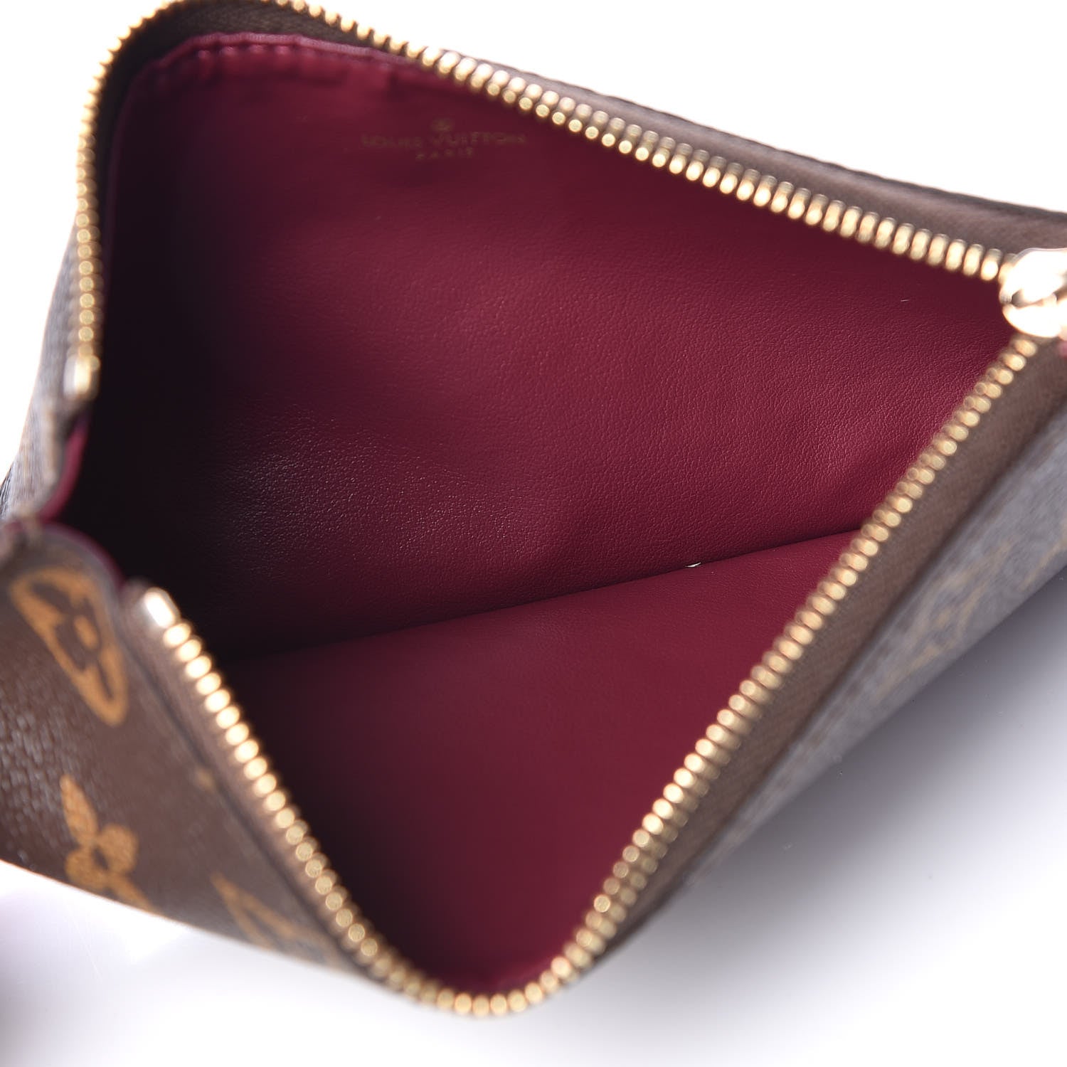 Louis Vuitton Monogram Felicie Chain Wallet Zippered Insert Fuchsia 5 of 8