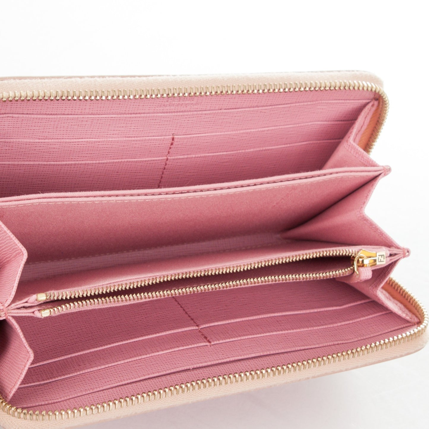 Vitello Elite QuTweet Studded Zip Around Wallet Pink