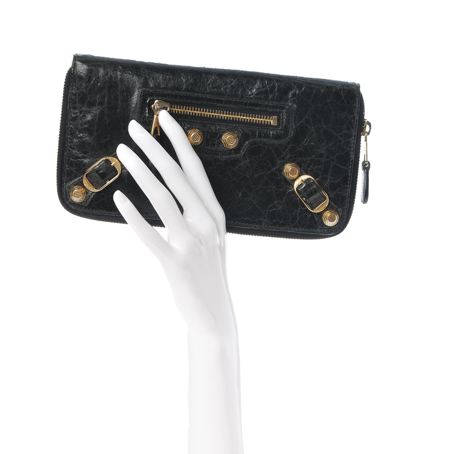 Balenciaga Agneau Giant 12 Gold Hardware Compagnon Wallet Black 2 of 13