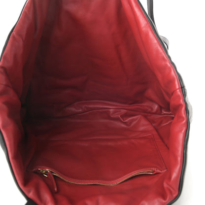 Mansur Gavriel Calfskin Reversible Pillow Tote Black Flamma 5 of 9