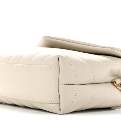 Saint Laurent Calfskin Y Quilted Monogram Toy Loulou Crossbody Bag Blanc Vintage 10 of 11