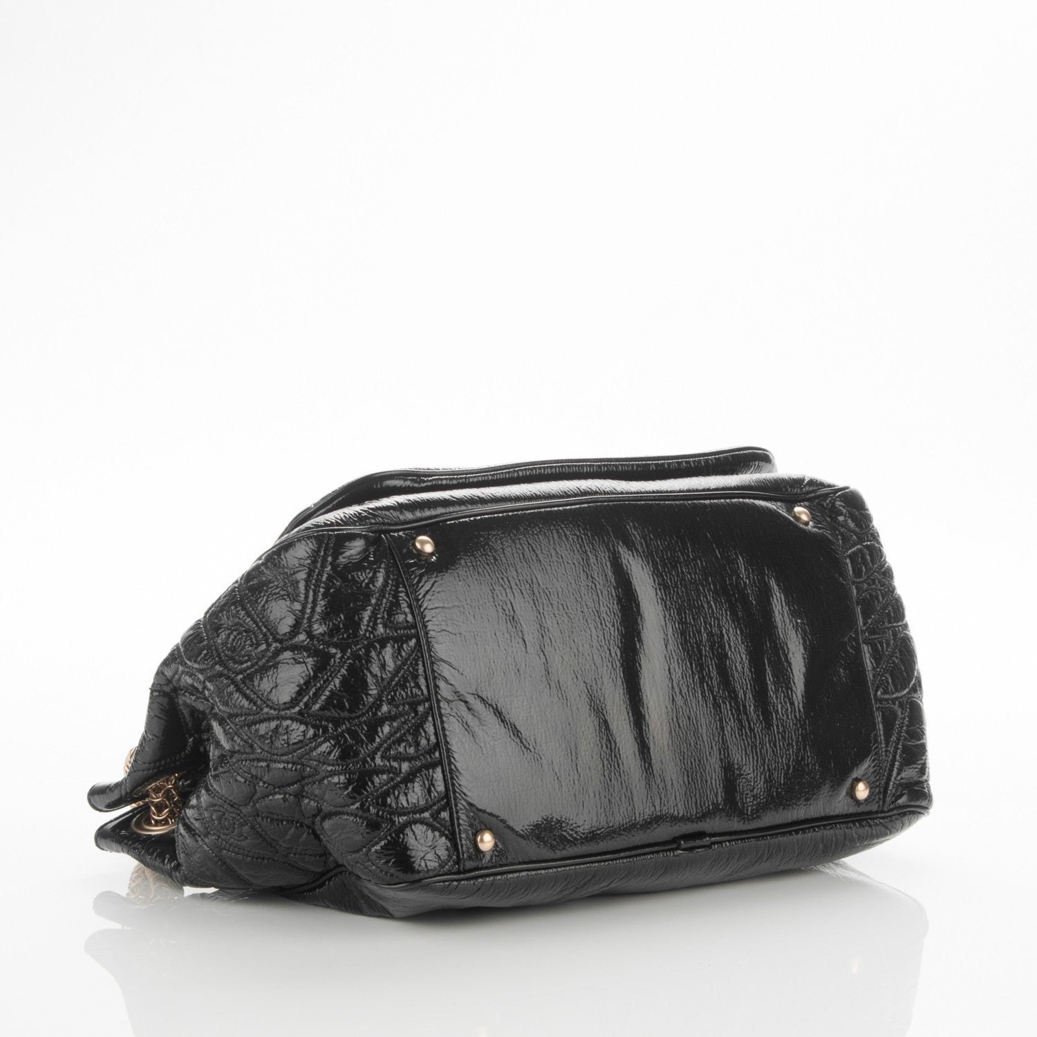 Chanel Vinyl Rodeo Accordion Flap Bag Black 4 of 7