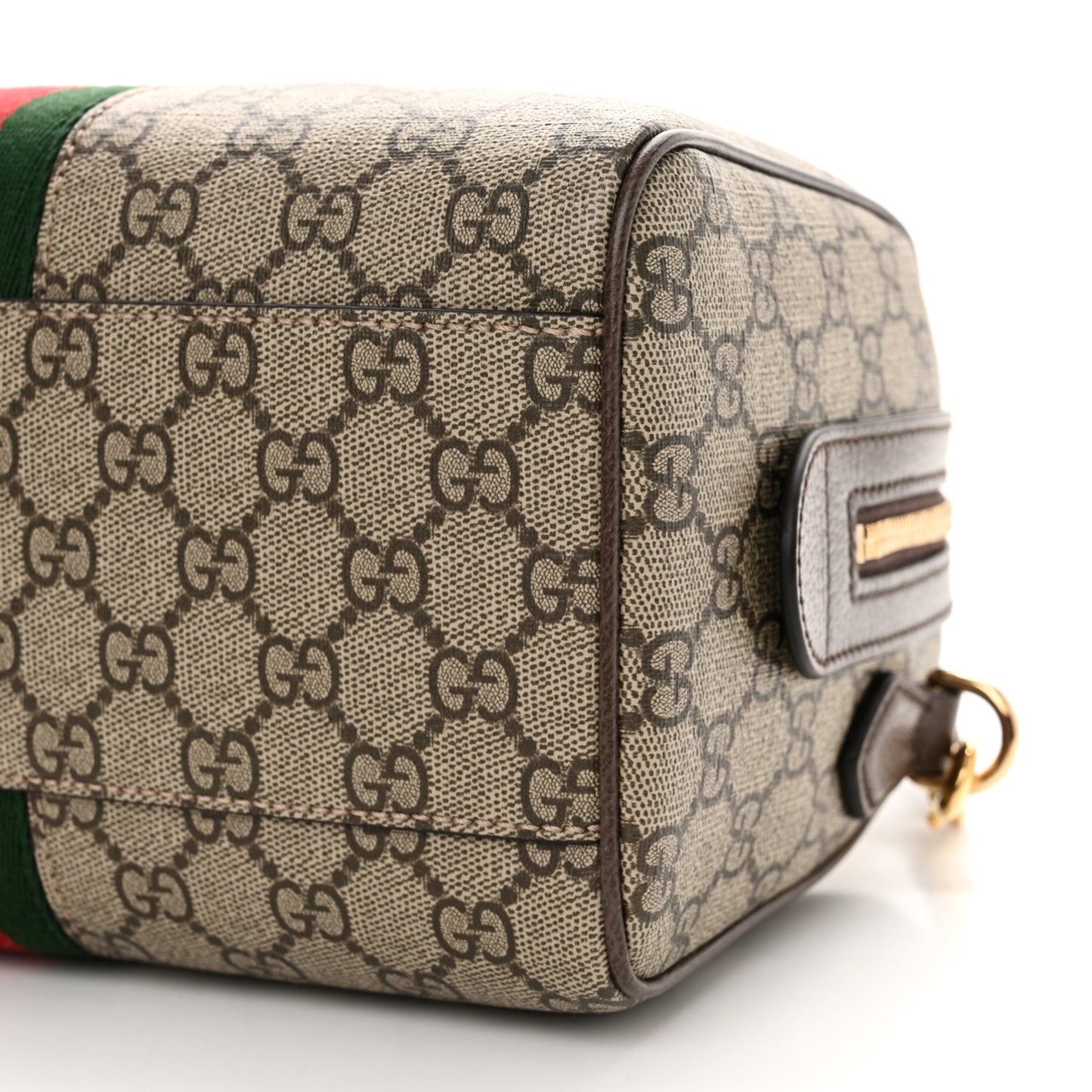 GG Supreme Monogram Web Small Ophidia Top Handle Bag Beige Ebony
