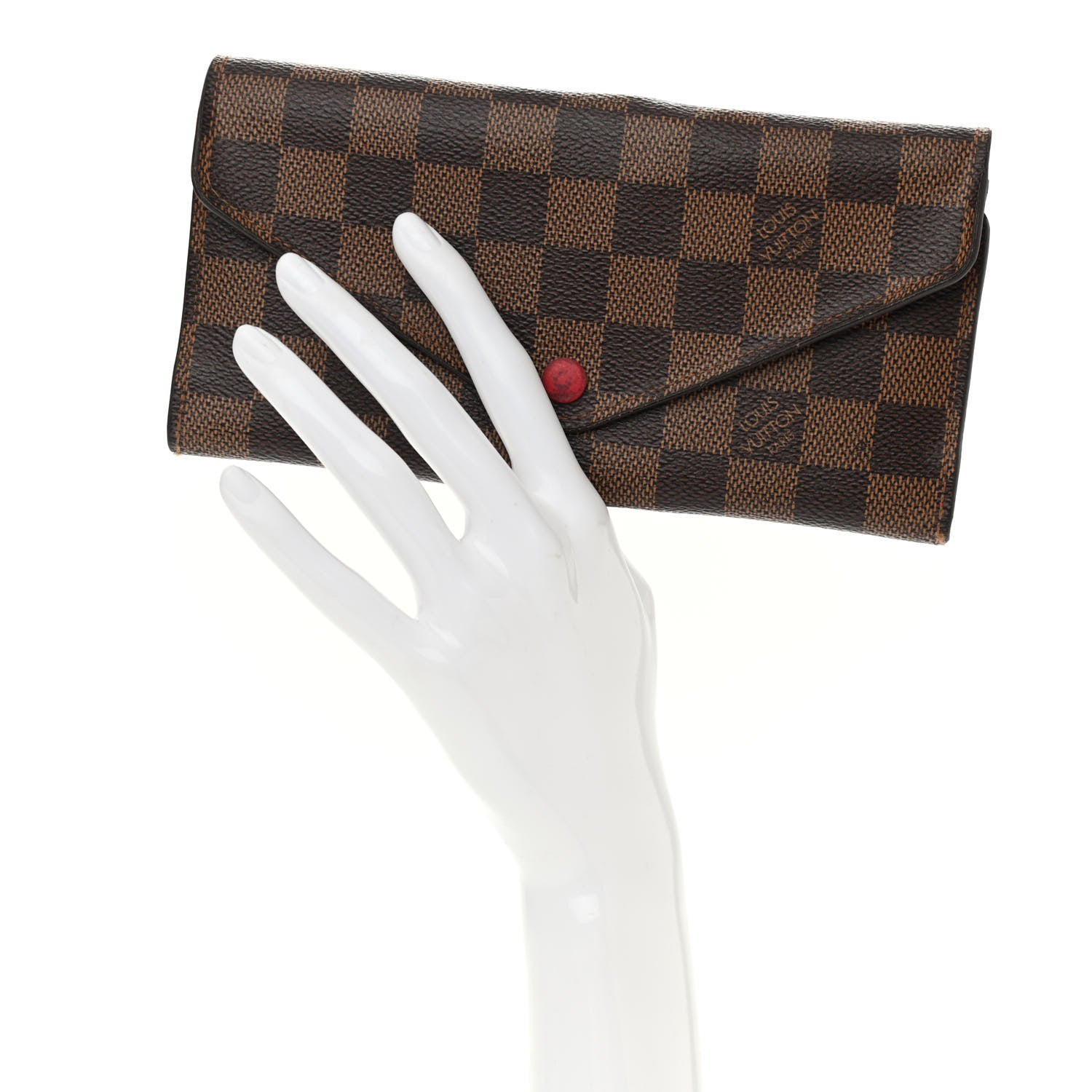 Louis Vuitton Damier Ebene Josephine Wallet Red 3 of 18