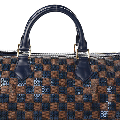 Louis Vuitton Damier Paillettes Speedy 30 Blue 9 of 12
