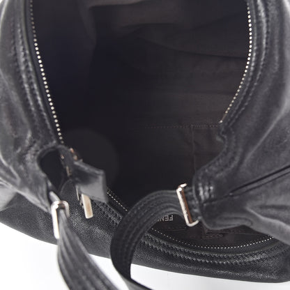 Fendi Sheepskin Zipper Hobo Black 5 of 9