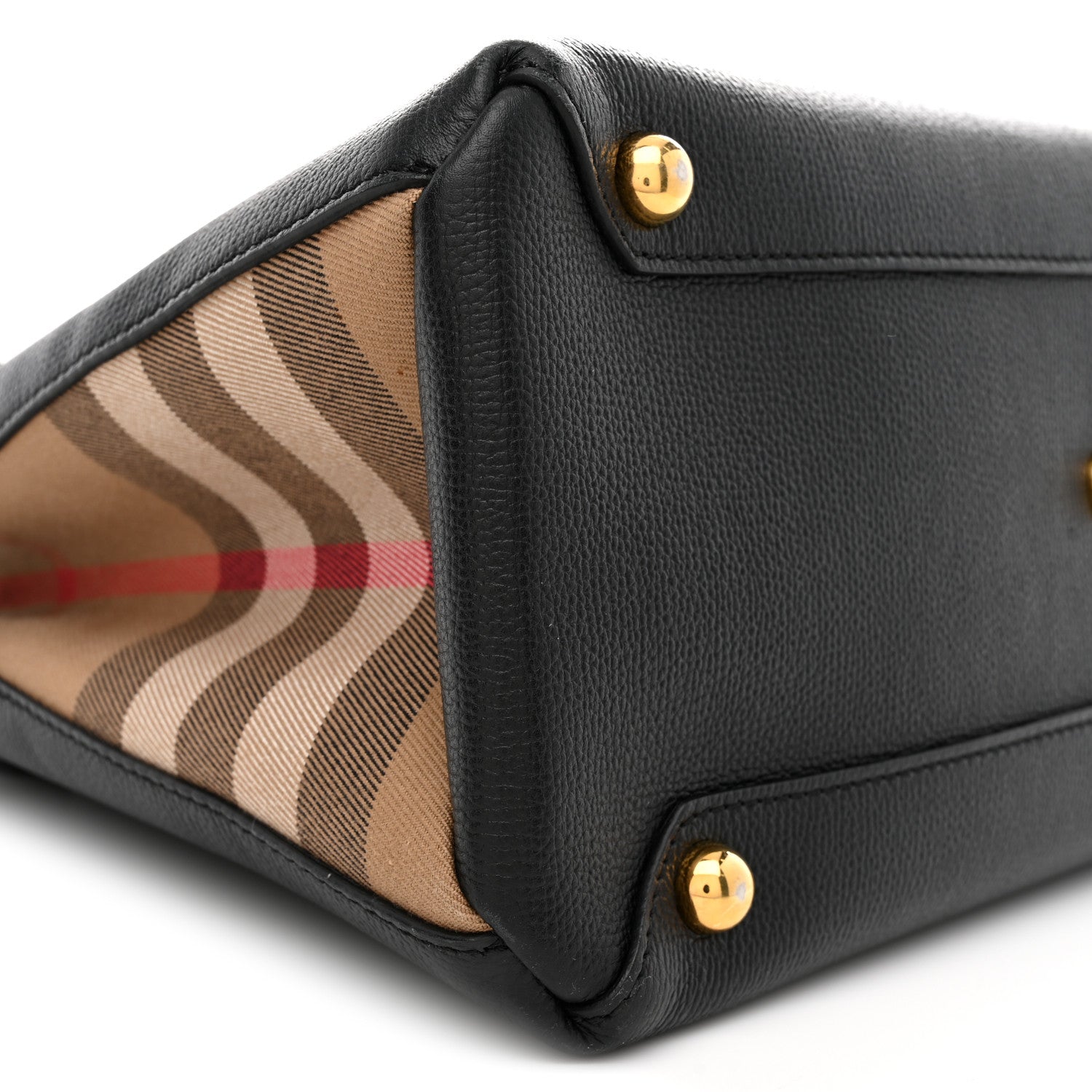 Burberry Derby Calfskin Medium Banner Tote Black 8 of 9