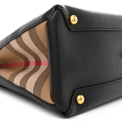 Burberry Derby Calfskin Medium Banner Tote Black 8 of 9